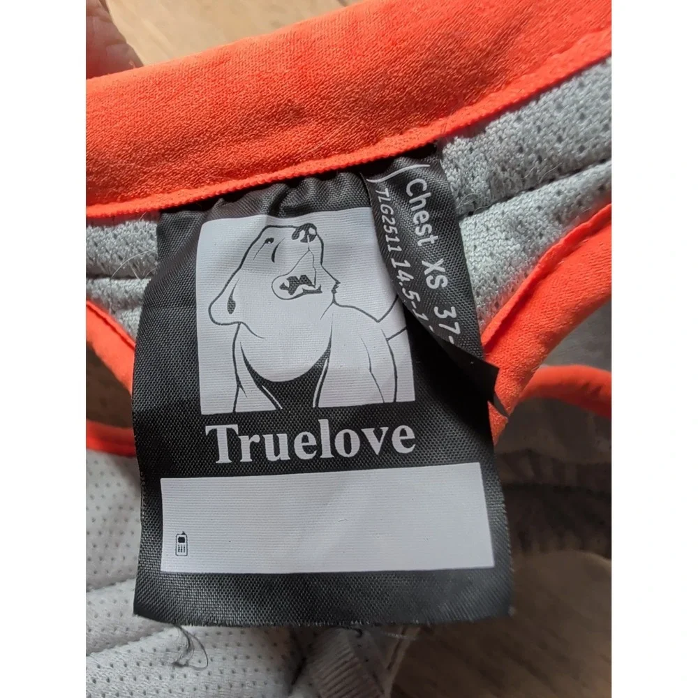 Truelove Dog Cooling Harness for Summer, Adjustable, XS, Gray & Orange